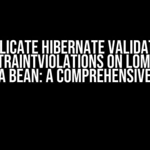 Duplicate Hibernate validation ConstraintViolations on Lombok’s @Data bean: A Comprehensive Guide